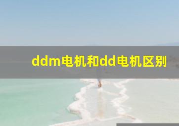 ddm电机和dd电机区别