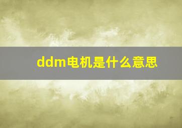 ddm电机是什么意思