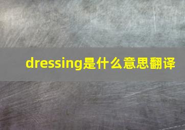 dressing是什么意思翻译