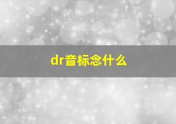 dr音标念什么