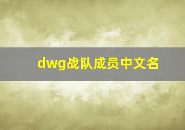 dwg战队成员中文名