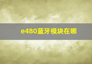 e480蓝牙模块在哪