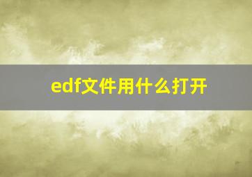 edf文件用什么打开