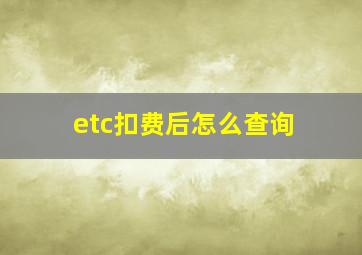 etc扣费后怎么查询