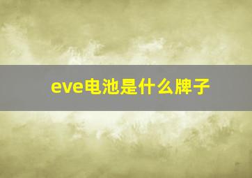 eve电池是什么牌子