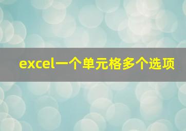 excel一个单元格多个选项