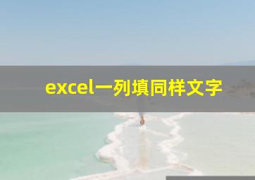 excel一列填同样文字