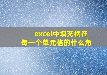 excel中填充柄在每一个单元格的什么角