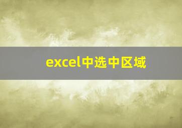 excel中选中区域