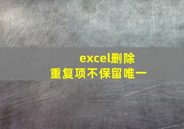 excel删除重复项不保留唯一