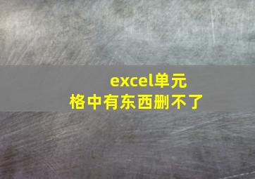 excel单元格中有东西删不了