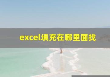 excel填充在哪里面找