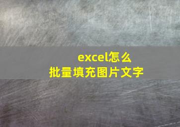 excel怎么批量填充图片文字