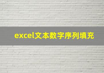 excel文本数字序列填充