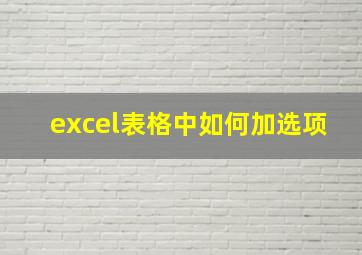 excel表格中如何加选项