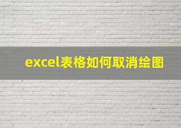 excel表格如何取消绘图