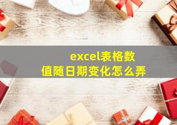 excel表格数值随日期变化怎么弄