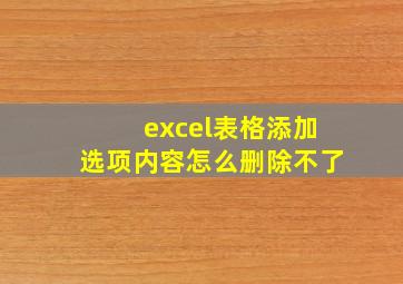 excel表格添加选项内容怎么删除不了