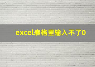 excel表格里输入不了0