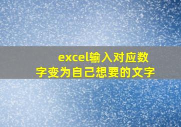 excel输入对应数字变为自己想要的文字