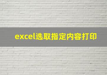 excel选取指定内容打印