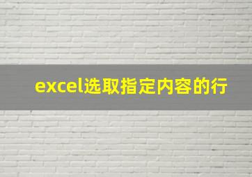 excel选取指定内容的行