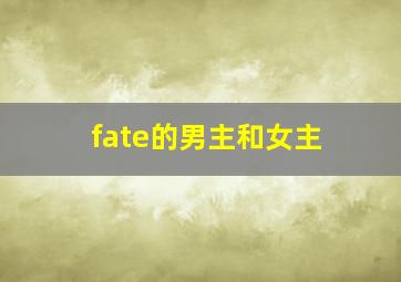 fate的男主和女主