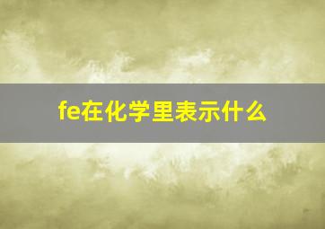 fe在化学里表示什么