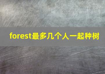 forest最多几个人一起种树