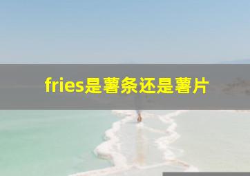 fries是薯条还是薯片