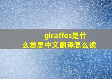 giraffes是什么意思中文翻译怎么读