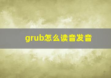 grub怎么读音发音