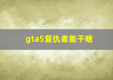 gta5复仇者能干啥