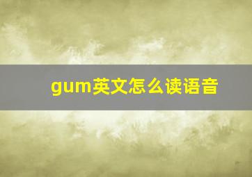 gum英文怎么读语音