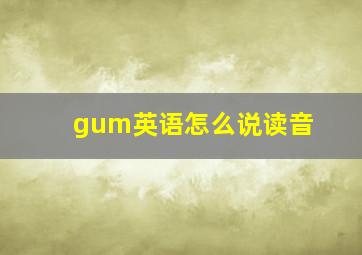 gum英语怎么说读音