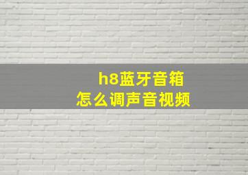 h8蓝牙音箱怎么调声音视频