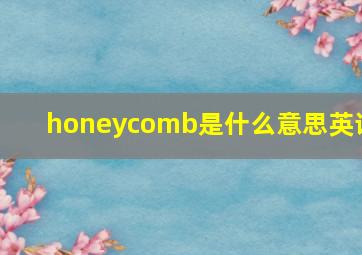 honeycomb是什么意思英语