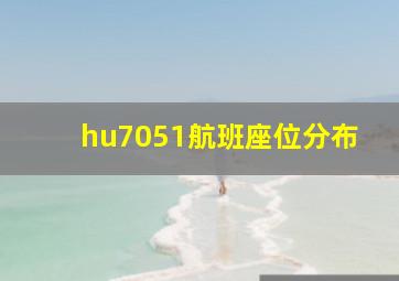 hu7051航班座位分布