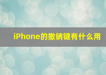 iPhone的撤销键有什么用