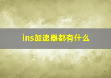 ins加速器都有什么