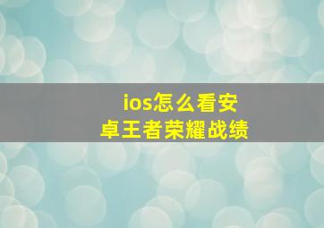 ios怎么看安卓王者荣耀战绩