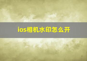 ios相机水印怎么开