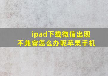 ipad下载微信出现不兼容怎么办呢苹果手机