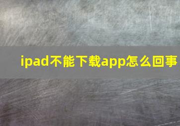 ipad不能下载app怎么回事