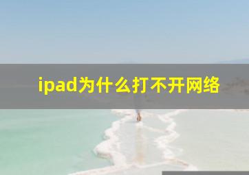 ipad为什么打不开网络