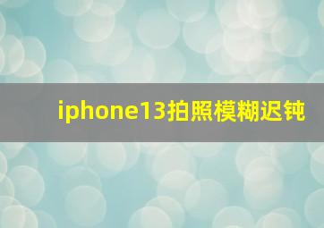 iphone13拍照模糊迟钝