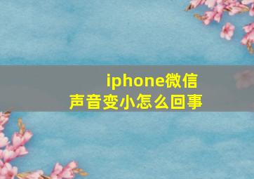 iphone微信声音变小怎么回事