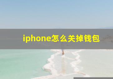 iphone怎么关掉钱包