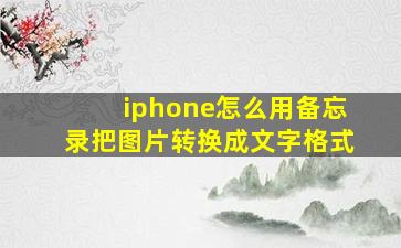 iphone怎么用备忘录把图片转换成文字格式