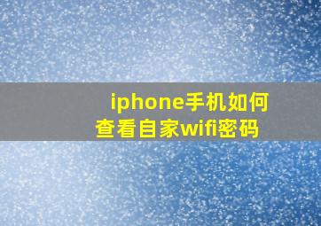 iphone手机如何查看自家wifi密码